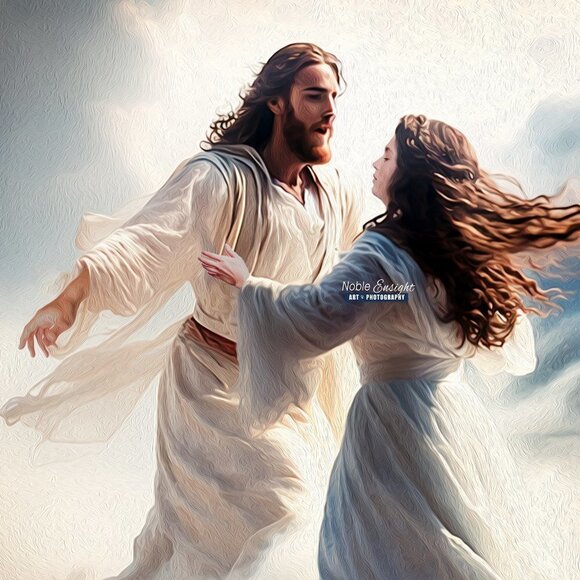 20x30 Jesus in‎ Heaven Wall Art Watercolor Oil Painting Poster - Picture 3 of 6